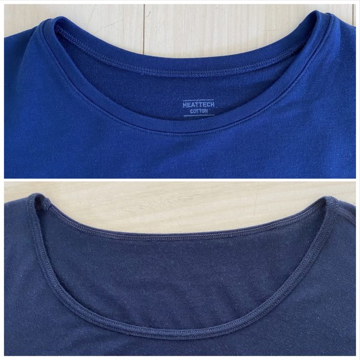 上：ユニクロのシャツ　下：ワークマンのシャツ