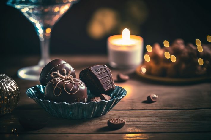 キャンドルとチョコレート