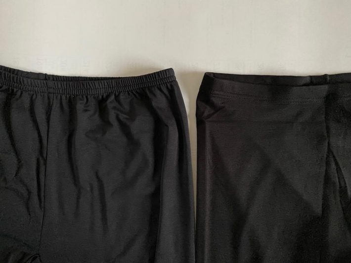 左：ワークマンレギンス　右：ユニクロレギンス