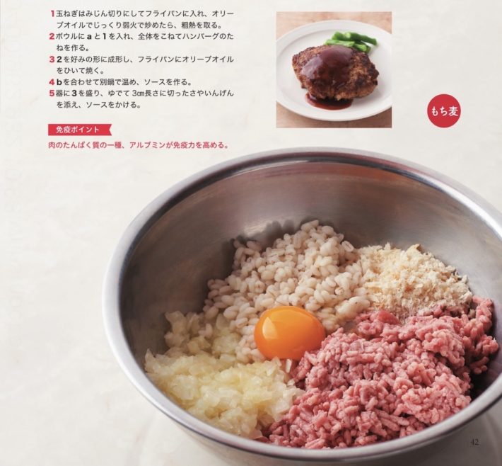 もち麦入りハンバーグ