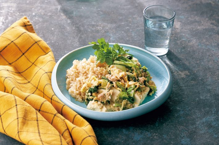 豆腐とツナのレタスチャンプルー