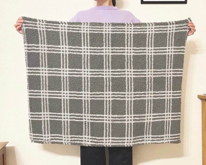 チェックシープボアブランケット