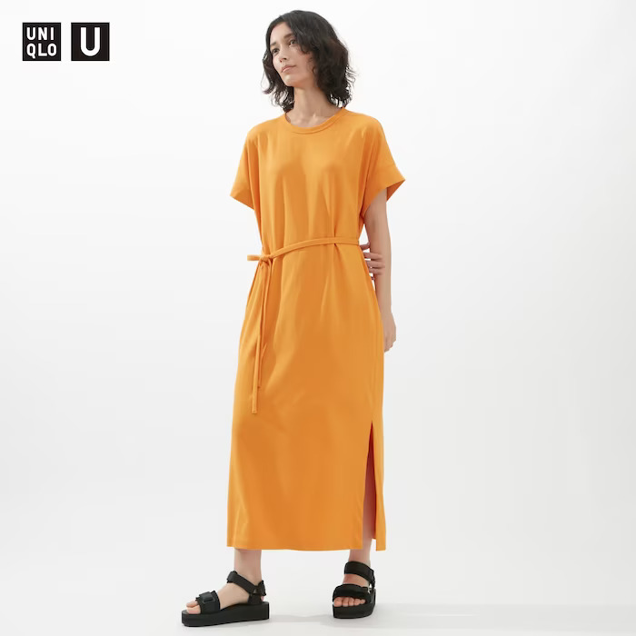 エアリズムコットンベルベットロングワンピース