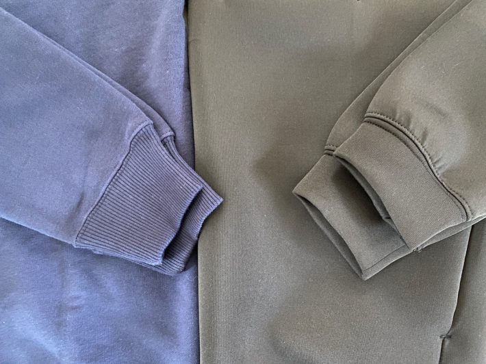 左：ユニクロトレーナー　右：ワークマントレーナー