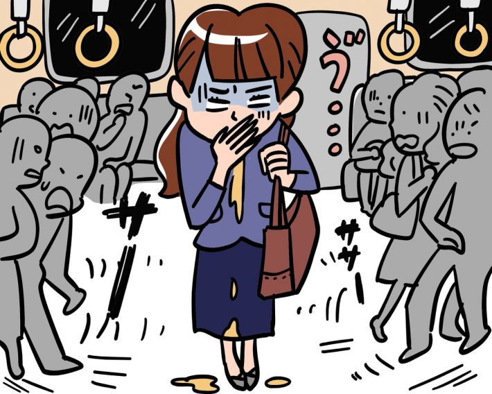 飲み会帰りに具合が悪くなり