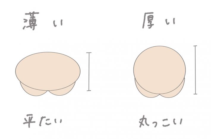 体を横から見た時の厚み