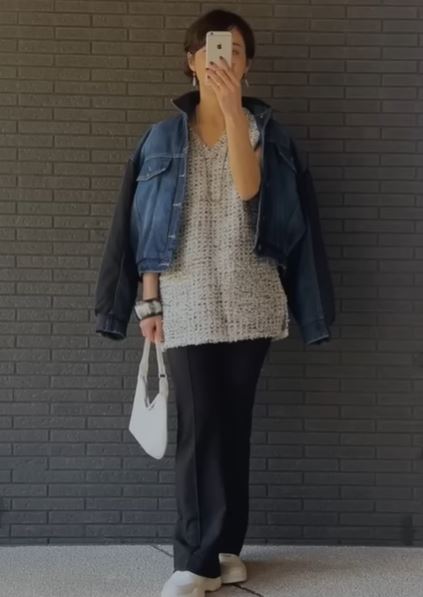デニムジャケットコーデ