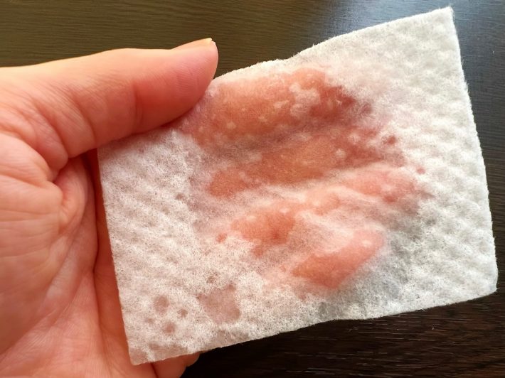 化粧水を染み込ませてみた