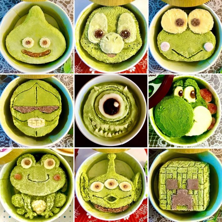 抹茶味で作った緑色シリーズ