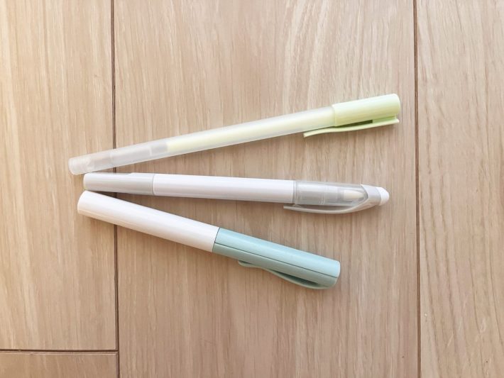 セリアのペン型文房具（各・税込110円）