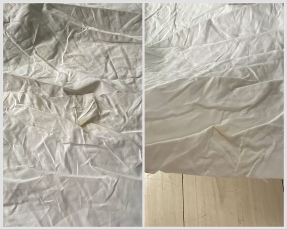 左:中央部分のシミ 右:下の部分のシミ