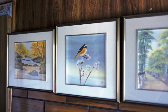 中田さんが作ったちぎり絵の作品