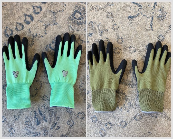 左：ワークマン背抜き手袋　右：ダイソー背抜き手袋