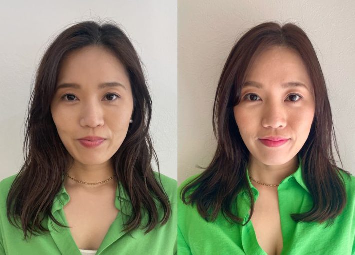 トリートメント前後の筆者