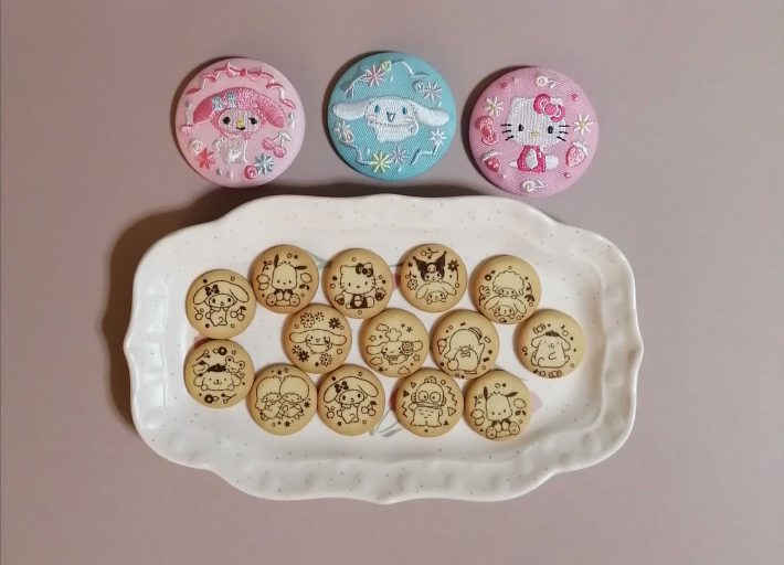 サンリオ　缶バッジ　ビスケット