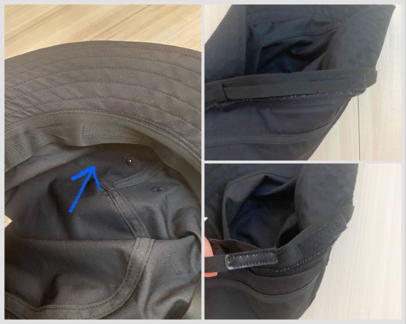 ユニクロ「UVカットハット」のサイズアジャスター