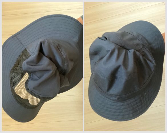 左：ワークマン「バックメッシュサファリハット」右：ユニクロ「UVカットハット」