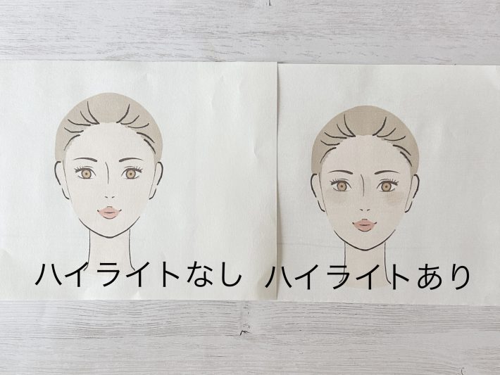 ハイライトなし・ありのイメージ