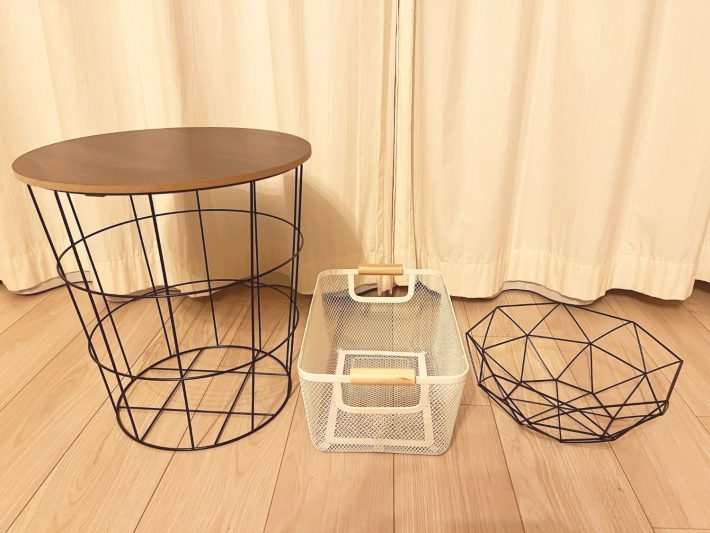 DAISOのワイヤーバスケット各種