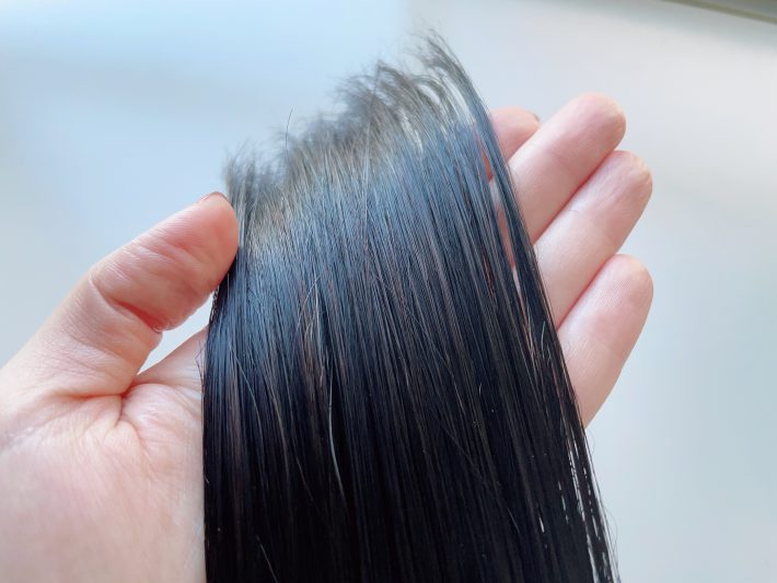 つけた後の髪