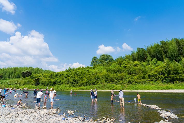 夏の川遊び