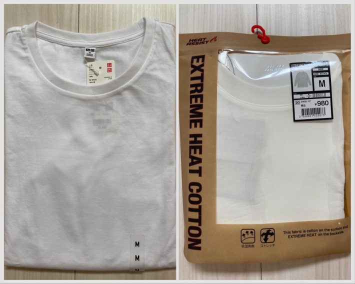 左：ユニクロ「ソフトコットンラウンドヘムT（長袖）」（税込1990円）　右：ワークマン「エクストリームヒートコットンオーバーサイズ長袖クルーネック」（税込980円）