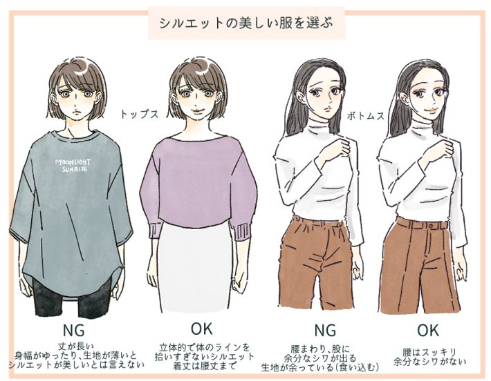 シルエットの美しい服を選ぶ