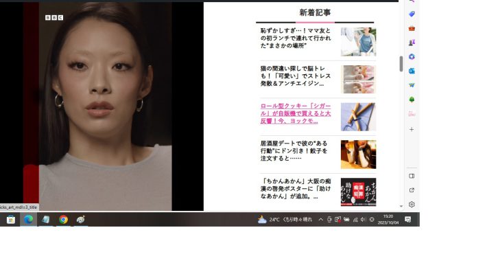 BBCの番組で単独インタビューに答えるリナ