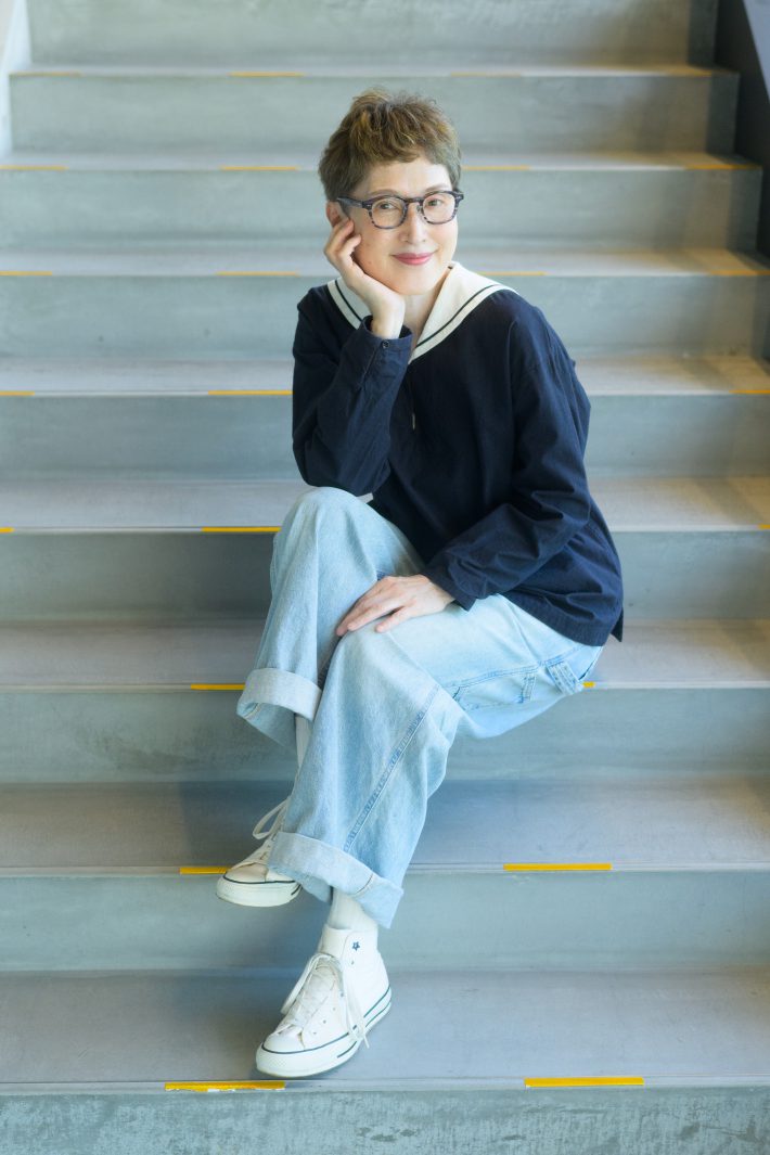 Mimiさんお気に入りのセーラーカラーのブラウスを使ったコーデ