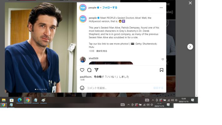 『グレイズ・アナトミー』に出演していた頃のパトリック