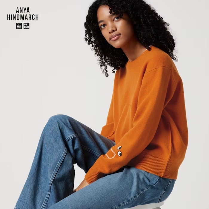 プレミアムラムクルーネックセーター（長袖）