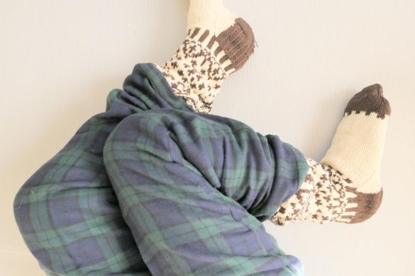 トリプルガーゼ両面起毛タータンチェック柄パジャマ＋ソックス