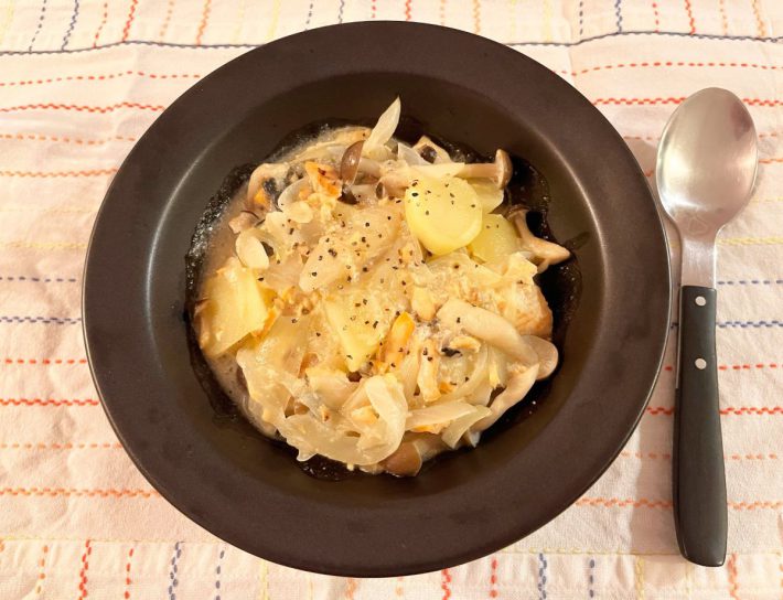 直火で調理をしたらそのままテーブルへ