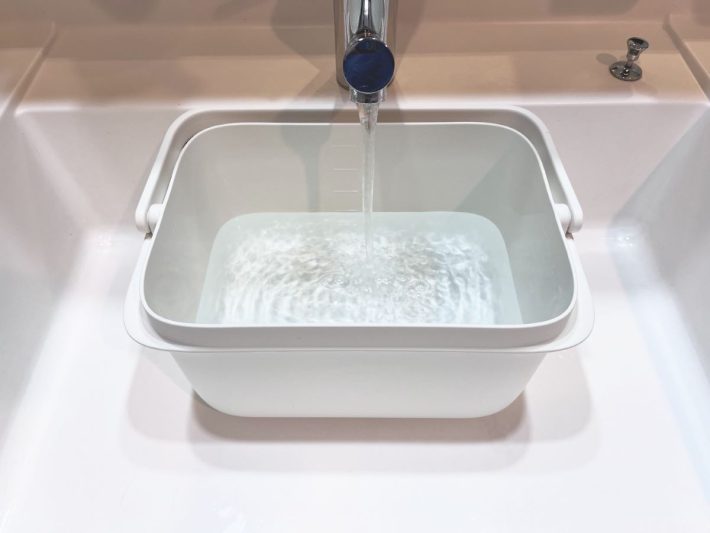 洗面台でも水が入れやすいスクエア型