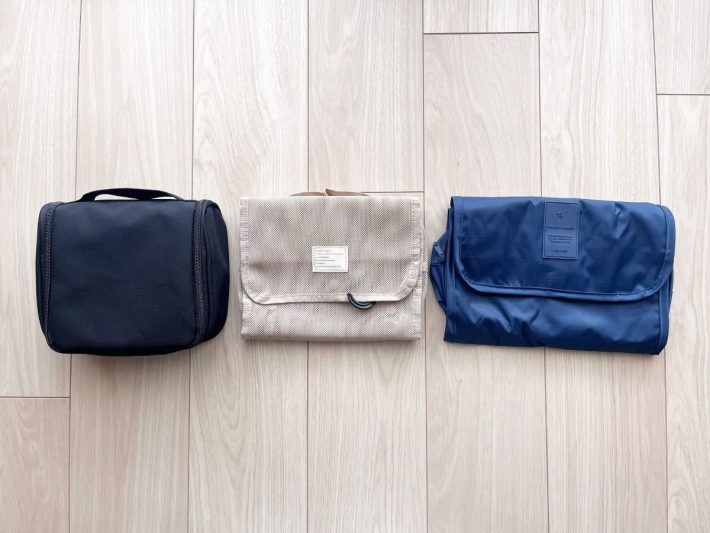 無印良品、3COINS、DAISOの吊り下げポーチ各種