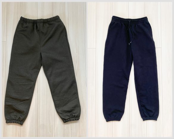 左：ワークマン「ヘビーウェイトワイドイージーパンツ」（税込1500円）　右：ユニクロ（税込2990円）