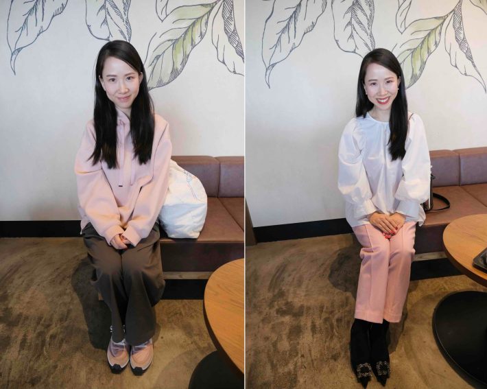 2つのコーディネートを比べてみると