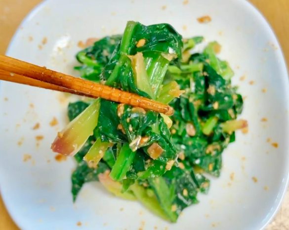 5分もあれば完成するほうれん草の腸活レシピ