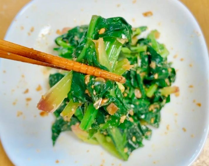 5分もあれば完成するほうれん草の腸活レシピ