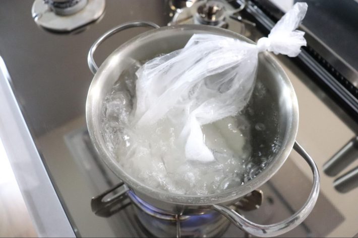 お米を湯せん調理