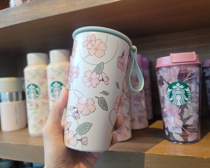 SAKURA2024ストラップカップシェイプステンレスボトル355ml　4200円