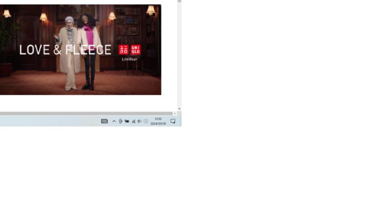 ユニクロのTVCMに出演したアイリス