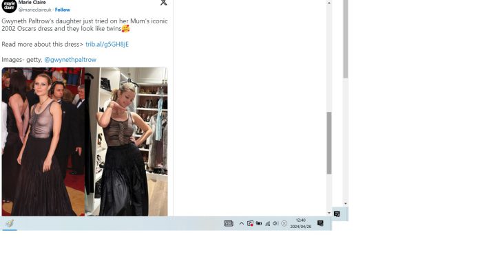 アレキサンダー・マックイーンのドレスを着た母グウィネス（2002年）と娘アップル（2023年）