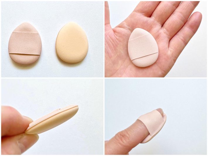 人差し指の第一関節までがすっぽり入るパフ