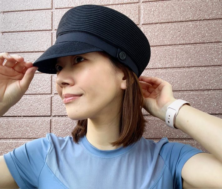 無印「UVカット 洗えてたためる キャスケット」