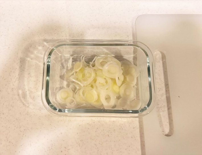 ネギの輪切りもあっという間に量産できる