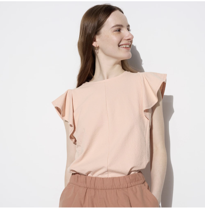 Uniqlo_ラッフルスリーブT_着用画