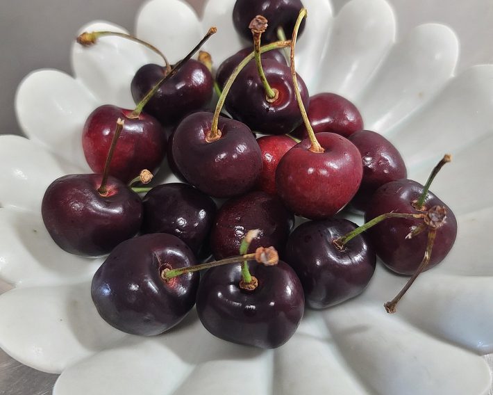 旬を迎えているチェリーにもヘタがあります