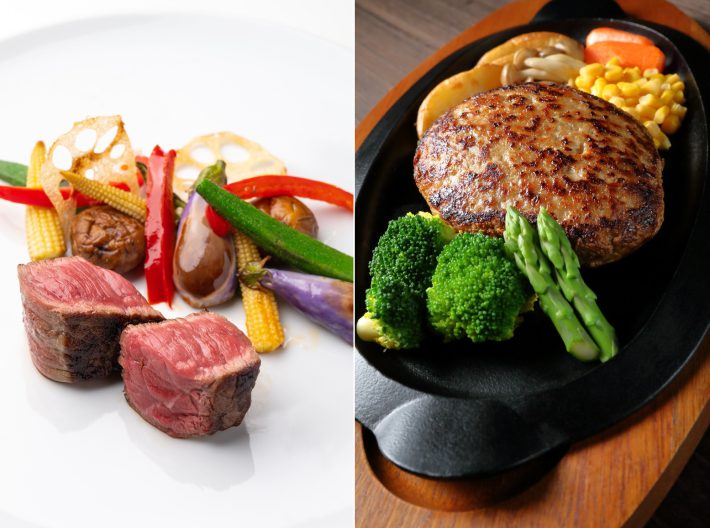 ハンバーグとステーキ