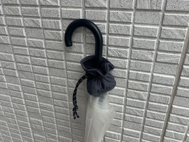 傘につけたところ